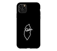 Souvenir de Voyage Minimaliste avec Les Contours du Pays du Qatar Coque pour iPhone 11 Pro Max