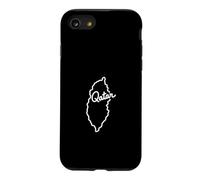 Souvenir de Voyage Minimaliste avec Les Contours du Pays du Qatar Coque pour iPhone SE (2020) / 7/8