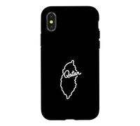 Souvenir de Voyage Minimaliste avec Les Contours du Pays du Qatar Coque pour iPhone X/XS