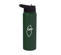 Souvenir de voyage minimaliste avec les contours du pays du Qatar Stainless Steel Insulated Water Bottle