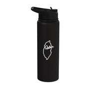Souvenir de voyage minimaliste avec les contours du pays du Qatar Stainless Steel Insulated Water Bottle