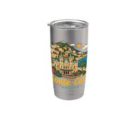 Souvenir de voyage Monte-Carlo Monaco dessiné à la main Gobelet isotherme en acier inoxydable double paroi