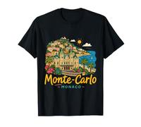 Souvenir de Voyage Monte-Carlo Monaco dessiné à la Main T-Shirt