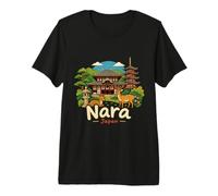 Souvenir de Voyage Nara Japon dessiné à la Main T-Shirt Haut de Gamme