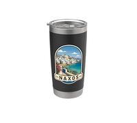 Souvenir de voyage Naxos Grèce Temple Apollon Gobelet isotherme en acier inoxydable double paroi