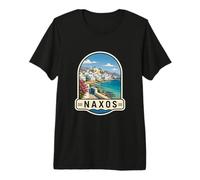 Souvenir de Voyage Naxos Grèce Temple Apollon T-Shirt Haut de Gamme