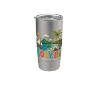 Souvenir de voyage Nosy Be Madagascar dessiné à la main Gobelet isotherme en acier inoxydable double paroi