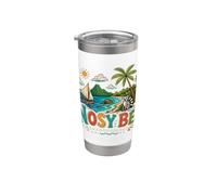 Souvenir de voyage Nosy Be Madagascar dessiné à la main Gobelet isotherme en acier inoxydable double paroi