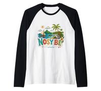 Souvenir de Voyage Nosy Be Madagascar dessiné à la Main Manche Raglan