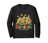 Souvenir de Voyage Ramallah Palestine dessiné à la Main Manche Longue