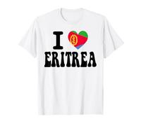 Souvenir de Voyage rétro avec Drapeau en Forme de cœur I Love Eritrea T-Shirt