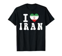 Souvenir de Voyage rétro avec Drapeau I Love Iran en Forme de cœur T-Shirt