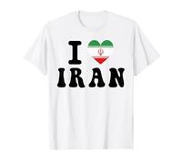 Souvenir de Voyage rétro avec Drapeau I Love Iran en Forme de cœur T-Shirt