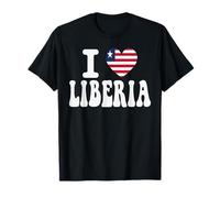 Souvenir de Voyage rétro avec Inscription « I Love Liberia » en Forme de cœur T-Shirt