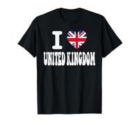 Souvenir de Voyage rétro en Forme de cœur avec Inscription « I Love United Kingdom » T-Shirt