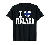 Souvenir de Voyage rétro I Love Finlande en Forme de cœur T-Shirt