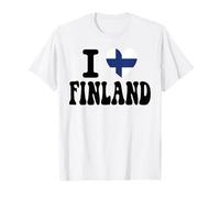 Souvenir de Voyage rétro I Love Finlande en Forme de cœur T-Shirt