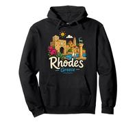 Souvenir de Voyage Rhodes Grèce dessiné à la Main Sweat à Capuche