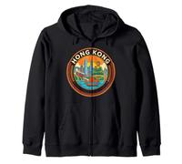 Souvenir de Voyage Rond de Hong Kong en Chine, Cadeau Touristique Sweat à Capuche