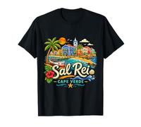 Souvenir de Voyage Sal Rei Cap-Vert dessiné à la Main T-Shirt