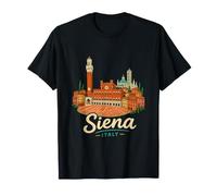 Souvenir de Voyage Sienne Italie dessiné à la Main T-Shirt