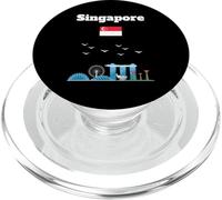 Souvenir de voyage Singapour Skyline Singapour Drapeau Singapour PopSockets PopGrip pour MagSafe