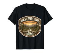 Souvenir de Voyage Souvenir de Virginie-Occidentale The Mountain State T-Shirt Graphique avec Valeur, Homme, Noir, XL
