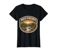 Souvenir de Voyage Souvenir de Virginie-Occidentale The Mountain State T-Shirt Graphique avec Valeur, Femme, Noir, XS
