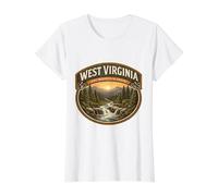 Souvenir de Voyage Souvenir de Virginie-Occidentale The Mountain State T-Shirt Graphique avec Valeur, Femme, Blanc, XS