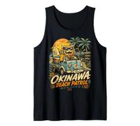 Souvenir de Voyage sur la Route de Surf d'Okinawa Shisa Beach Patrol Débardeur