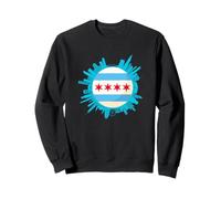 Souvenir de Voyage sur l'histoire de Chicago Skyline Flag City Sweatshirt