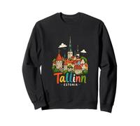 Souvenir de Voyage Tallinn Estonie dessiné à la Main Sweatshirt