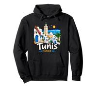 Souvenir de Voyage Tunis Tunisie dessiné à la Main Sweat à Capuche