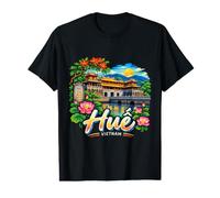 Souvenir de Voyage Vietnam dessiné à la Main Hue T-Shirt Graphique avec Valeur