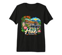Souvenir de Voyage Vietnam dessiné à la Main Hue T-Shirt Haut de Gamme