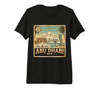 Souvenir de Voyage Vintage Abu Dhabi Émirats Arabes Unis Cadeau Touristique T-Shirt Haut de Gamme