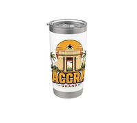 Souvenir de voyage vintage Accra Ghana Gobelet isotherme en acier inoxydable double paroi