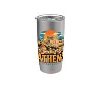 Souvenir de voyage vintage Athènes Grèce Gobelet isotherme en acier inoxydable double paroi