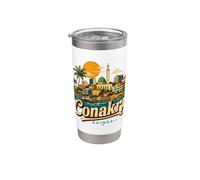 Souvenir de voyage vintage Conakry Guinée Gobelet isotherme en acier inoxydable double paroi