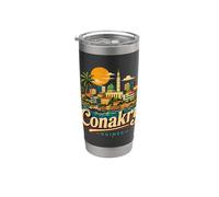 Souvenir de voyage vintage Conakry Guinée Gobelet isotherme en acier inoxydable double paroi