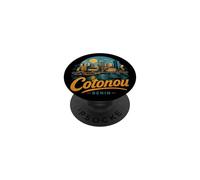 Souvenir de Voyage Vintage Cotonou Bénin PopSockets PopGrip Adhésif