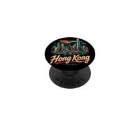 Souvenir de Voyage Vintage de Hong Kong en Chine PopSockets PopGrip Adhésif