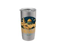 Souvenir de voyage vintage de Jérusalem Israël Gobelet isotherme en acier inoxydable double paroi