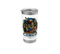 Souvenir de voyage vintage de la RD Congo Cadeau monument Gobelet isotherme en acier inoxydable double paroi