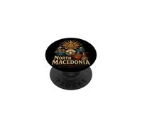 Souvenir de Voyage Vintage de Macédoine du Nord PopSockets PopGrip Adhésif