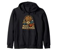 Souvenir de Voyage Vintage de Macédoine du Nord Sweat à Capuche
