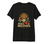 Souvenir de Voyage Vintage de Macédoine du Nord T-Shirt Haut de Gamme