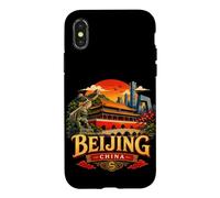 Souvenir de Voyage Vintage de Pékin en Chine Coque pour iPhone X/XS