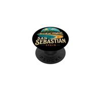 Souvenir de Voyage Vintage de Saint-Sébastien en Espagne PopSockets PopGrip Adhésif