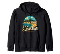 Souvenir de Voyage Vintage de Saint-Sébastien en Espagne Sweat à Capuche